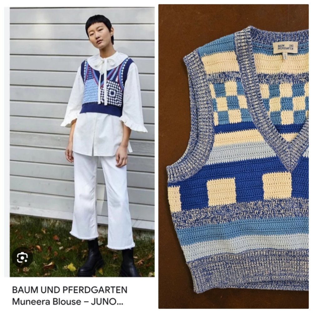 Nwot ssense Baum Und Pferdgarten bohemian Checker sweater vest top S